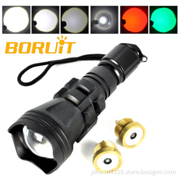 Boruit B158- White Red Green Light Night Hunting Torch Light With Gun Mount
